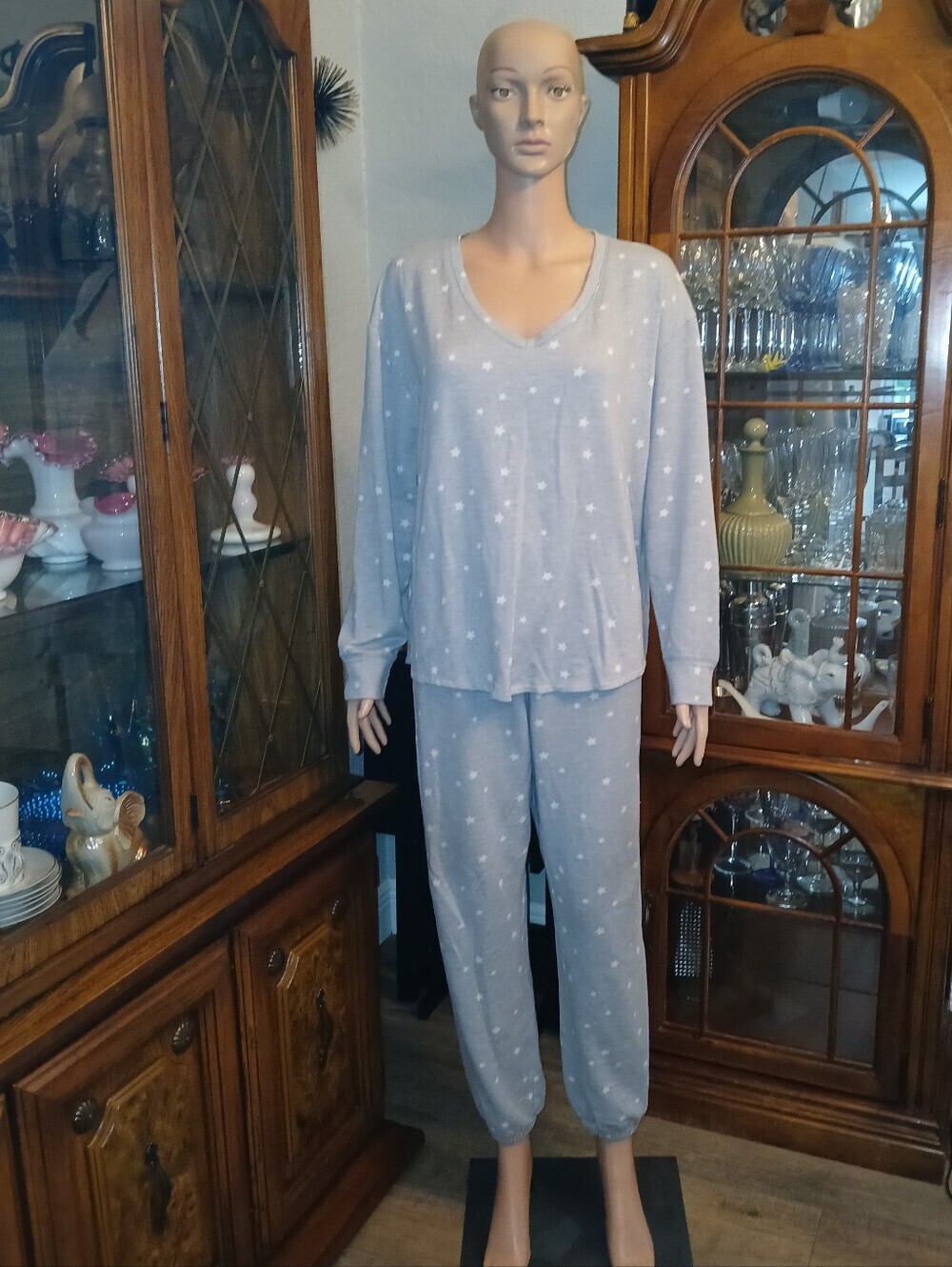 Jaclyn Intimates Women's Gray Star-Print Pajama Set